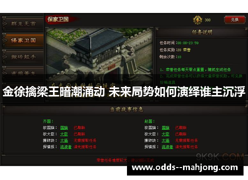 金徐擒梁王暗潮涌动 未来局势如何演绎谁主沉浮